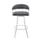 Armen Living Palmdale 30" Swivel Slate Gray Faux Leather and Silver Metal Bar Stool 795044878189 - alternate 10
